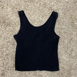 Solid black crop top